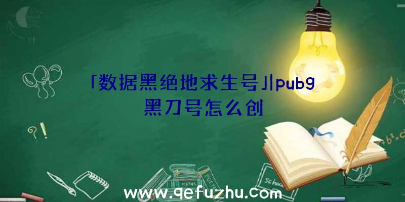 「数据黑绝地求生号」|pubg黑刀号怎么创